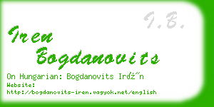 iren bogdanovits business card